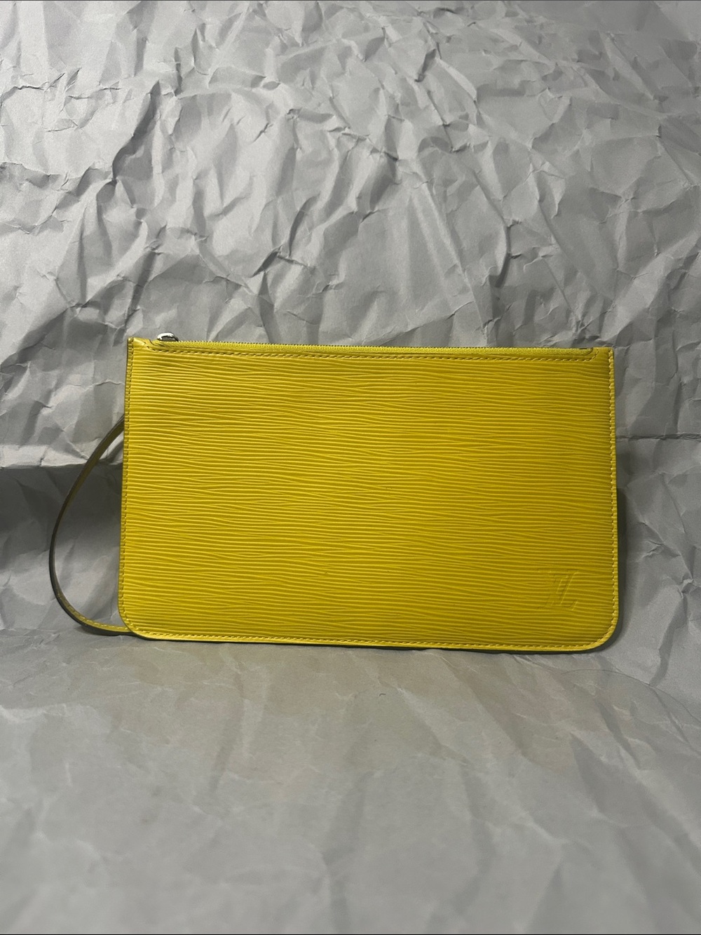 Authentic LV Yellow Leather Women's pochette pouch